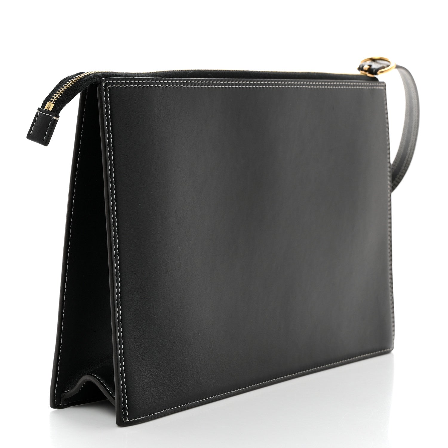 Celine Smooth Calfskin Ring Clutch Black 3 of 9