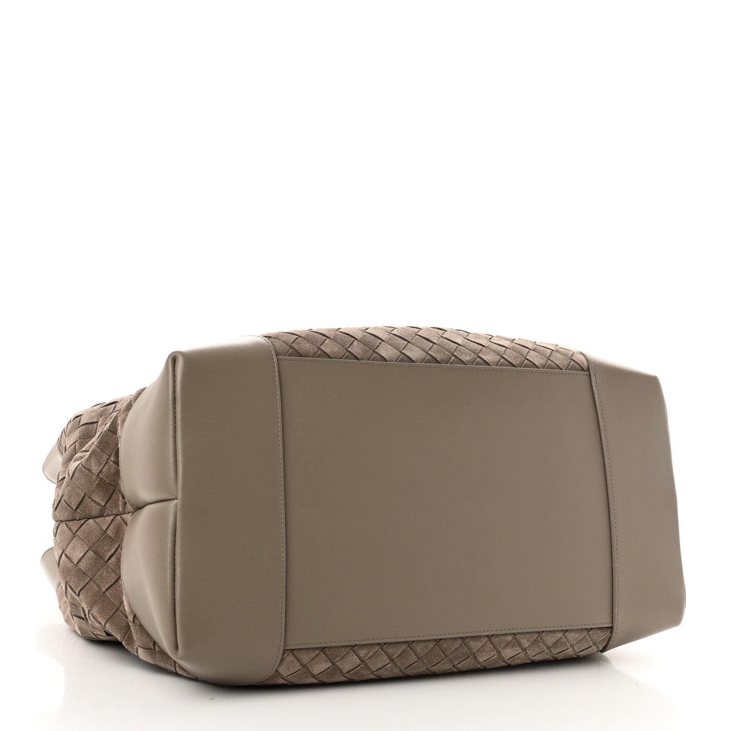 Bottega Veneta Suede Calfskin Intrecciato Andiamo Voyager Limestone 4 of 9