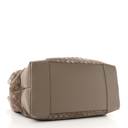 Bottega Veneta Suede Calfskin Intrecciato Andiamo Voyager Limestone 4 of 9