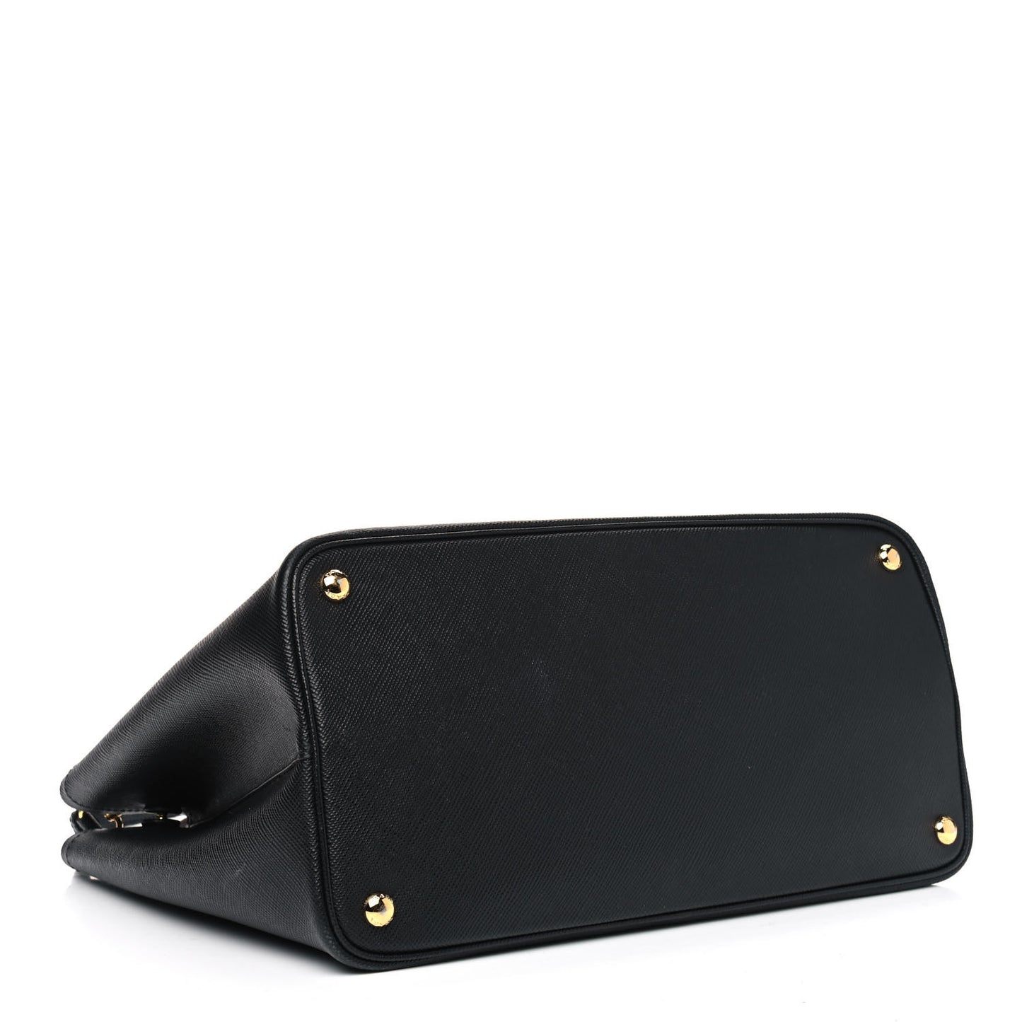Saffiano Cuir Small Double Bag Black Fuoco