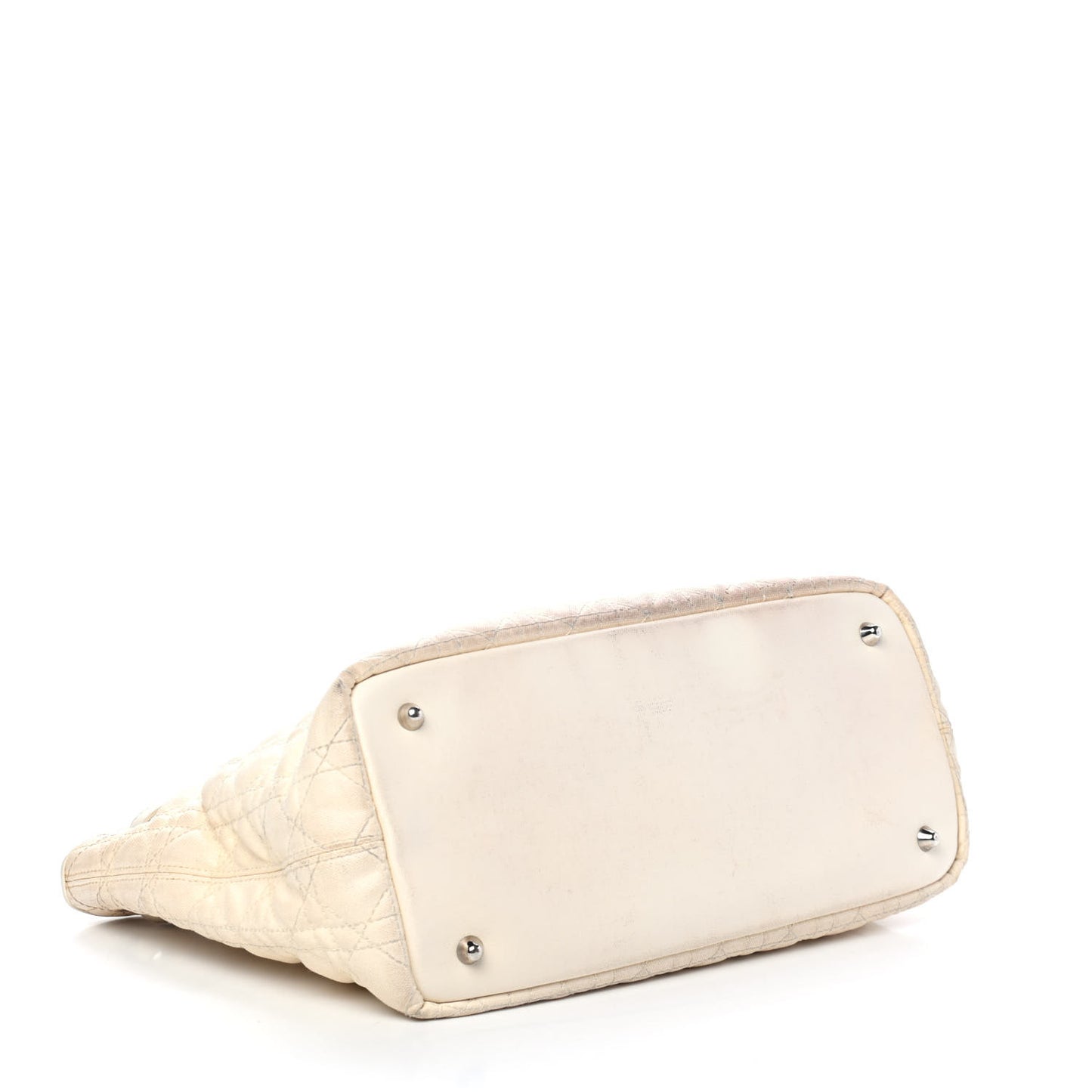 Coated Canvas Cannage Small Panarea Tote White