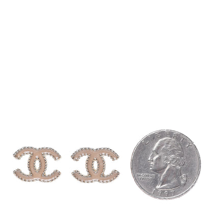 Chanel Enamel CC Earrings Beige Gold 2 of 4