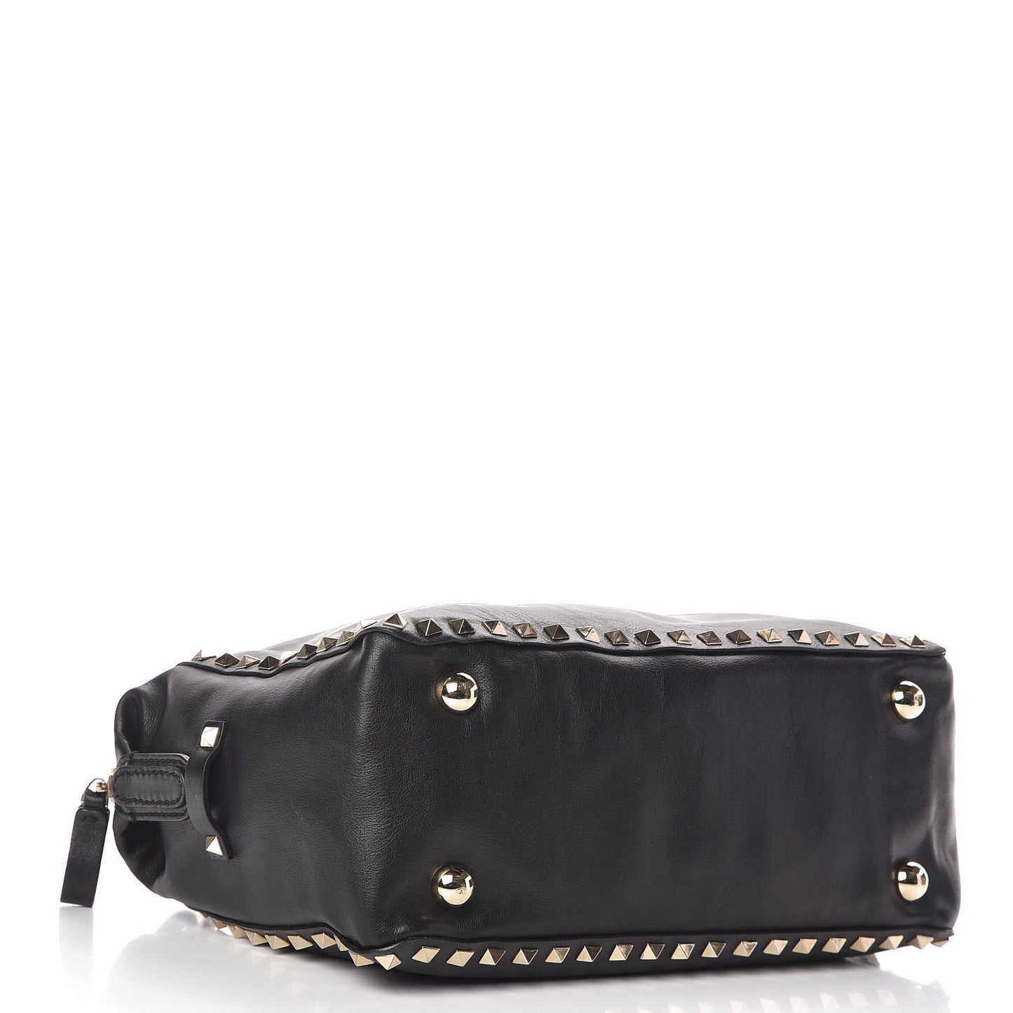Calfskin Rockstud Satchel Black