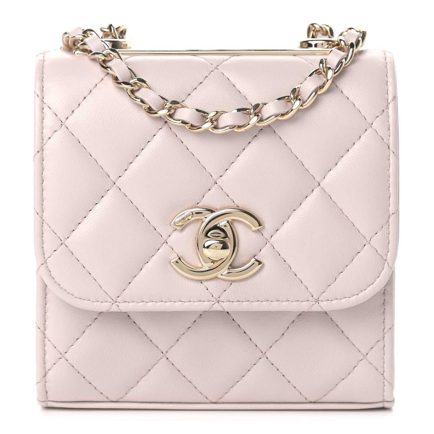 Chanel Lambskin Quilted Mini Trendy CC Clutch With Chain Light Purple 1 of 8