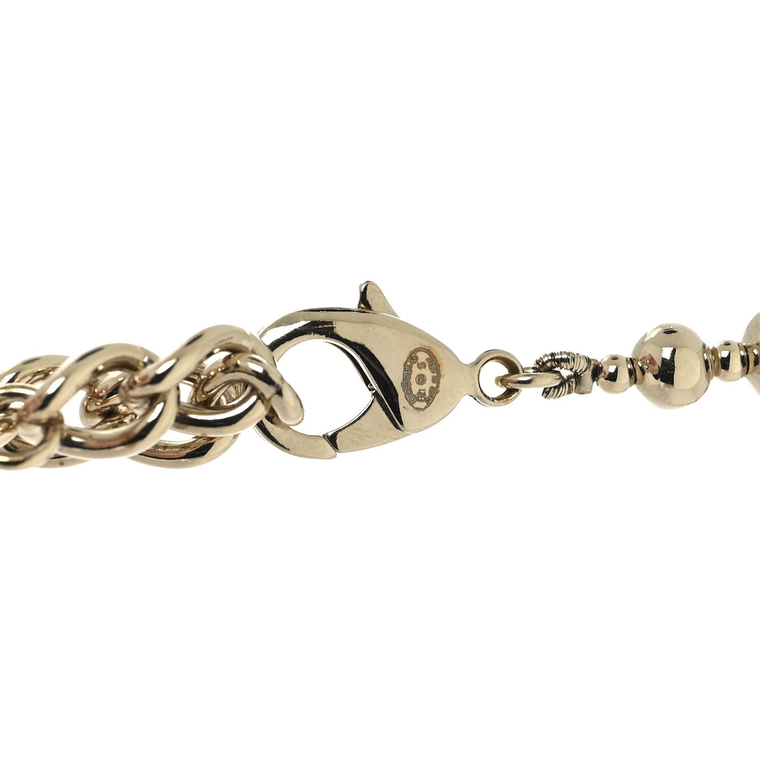 Chanel Metal Bead CC Necklace Gold 6 of 7