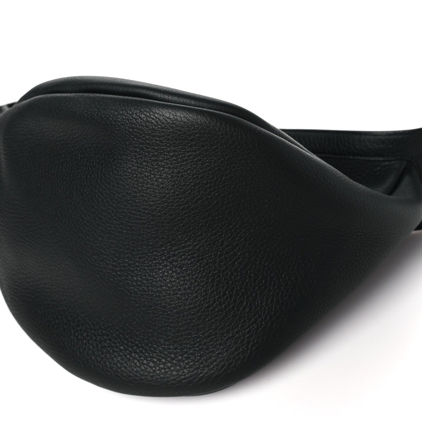 Grained Calfskin Large Slouchy Banana Bag Black