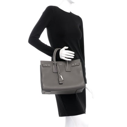 Saint Laurent Grained Calfskin Small Supple Sac De Jour Fog 3 of 8