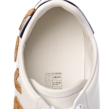 Gucci Calfskin Nappa Web LOVED Embroidered Womens Ace Sneakers 37.5 White Red Flame Notte 8 of 13