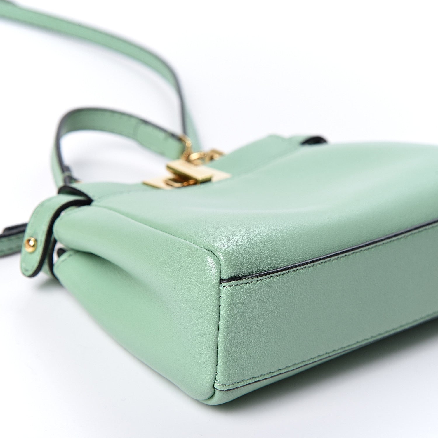 Fendi Shiny Nappa Micro Peekaboo Iconic Satchel Verde Acqua 10 of 11