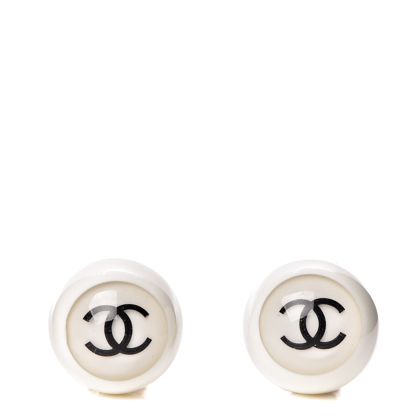 Resin CC Clip On Earrings White