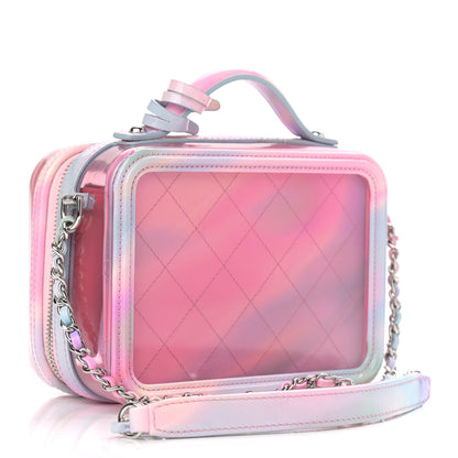 Chanel PVC Patent Calfskin Patent Lambskin Small CC Vanity Case Pink 2 of 8