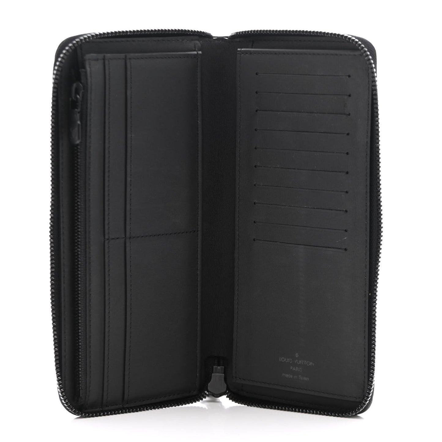 Calfskin Monogram Shadow Vertical Zippy Wallet Black