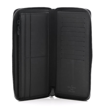 Louis Vuitton Calfskin Monogram Shadow Vertical Zippy Wallet Black 5 of 8