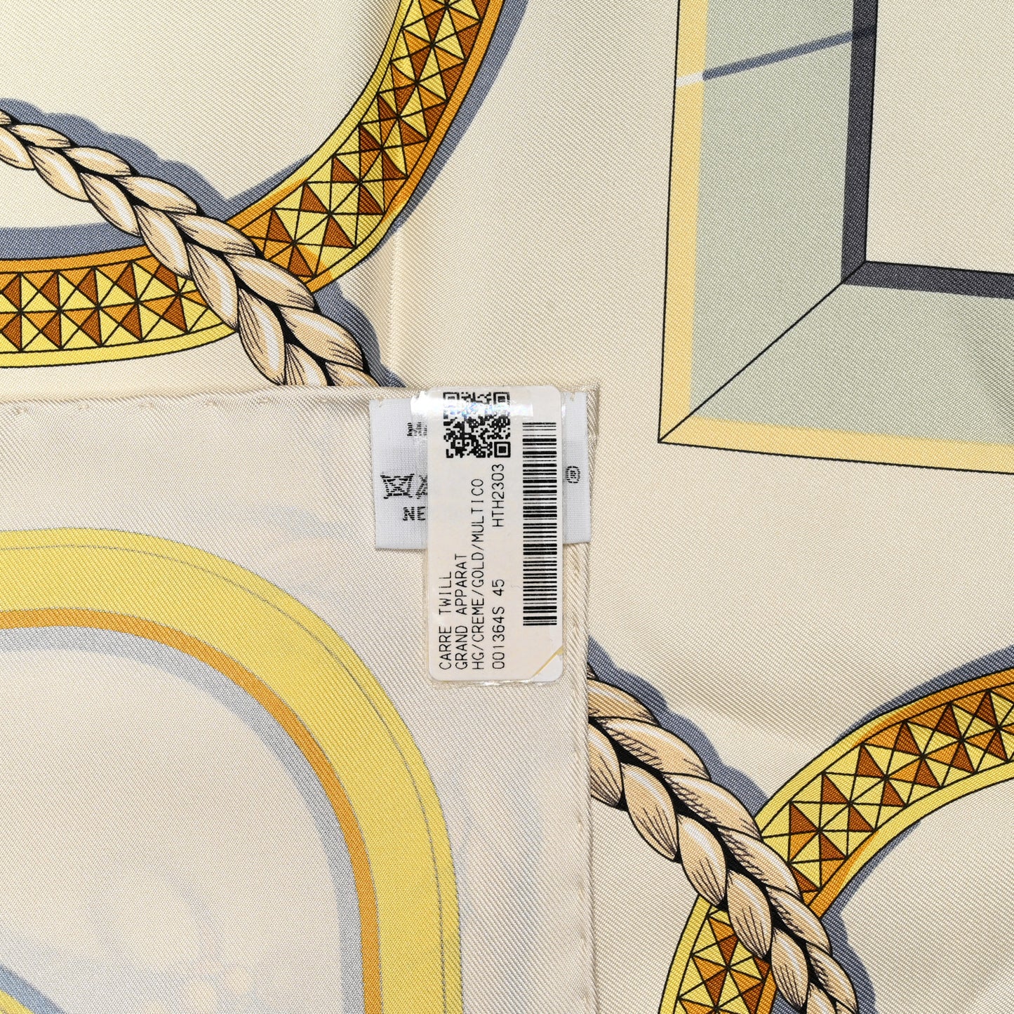 Silk Grand Apparat Scarf 90 Creme Gold Multicolor