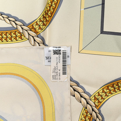 Hermes Silk Grand Apparat Scarf 90 Creme Gold Multicolor 3 of 5