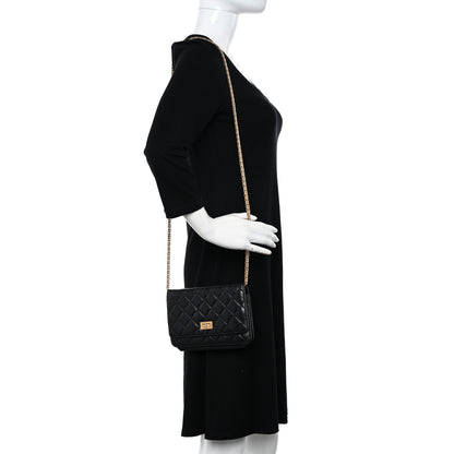 Chanel Aged Calfskin Quilted Reissue Wallet On Chain WOC Black 2 of 17