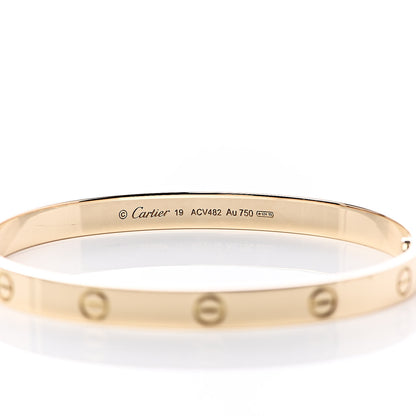Cartier 18K Yellow Gold LOVE Bracelet 19 5 of 8