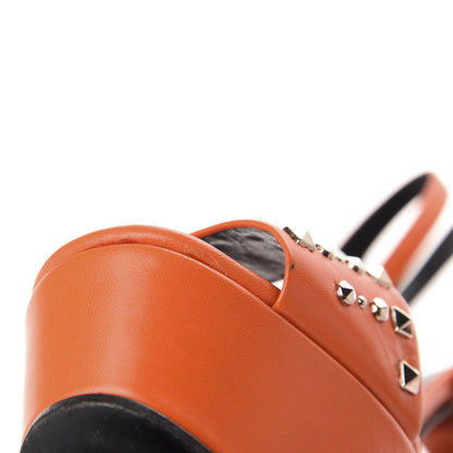 Gucci Malaga Kid Studded Platform Sandals 40 Vibrant Orange 11 of 13