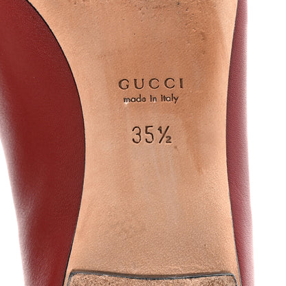 Gucci Calfskin Horsebit Ballerina Flats 35.5 Red 7 of 9