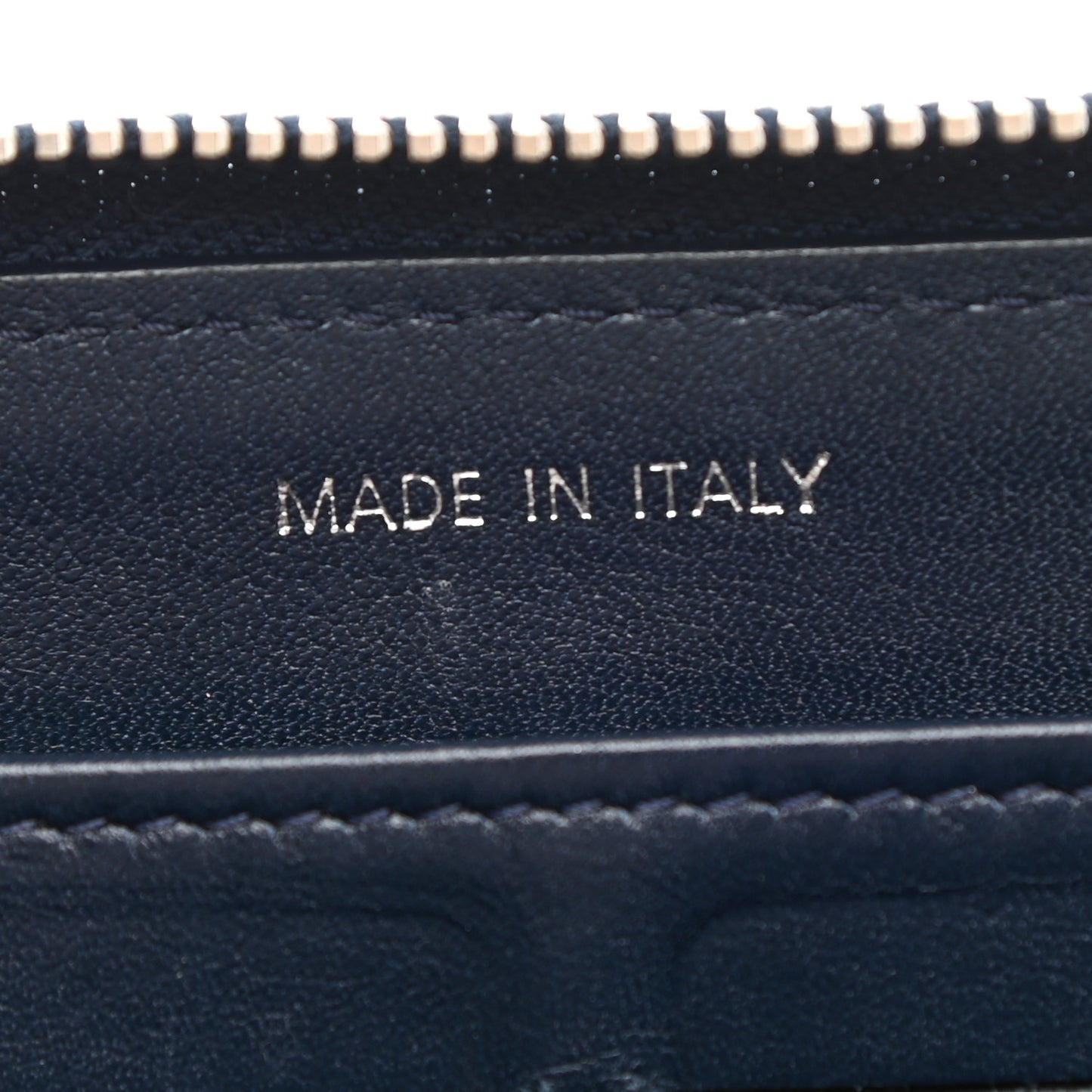 Patent Calfskin Quilted Large Gusset Zip Around Wallet Blue