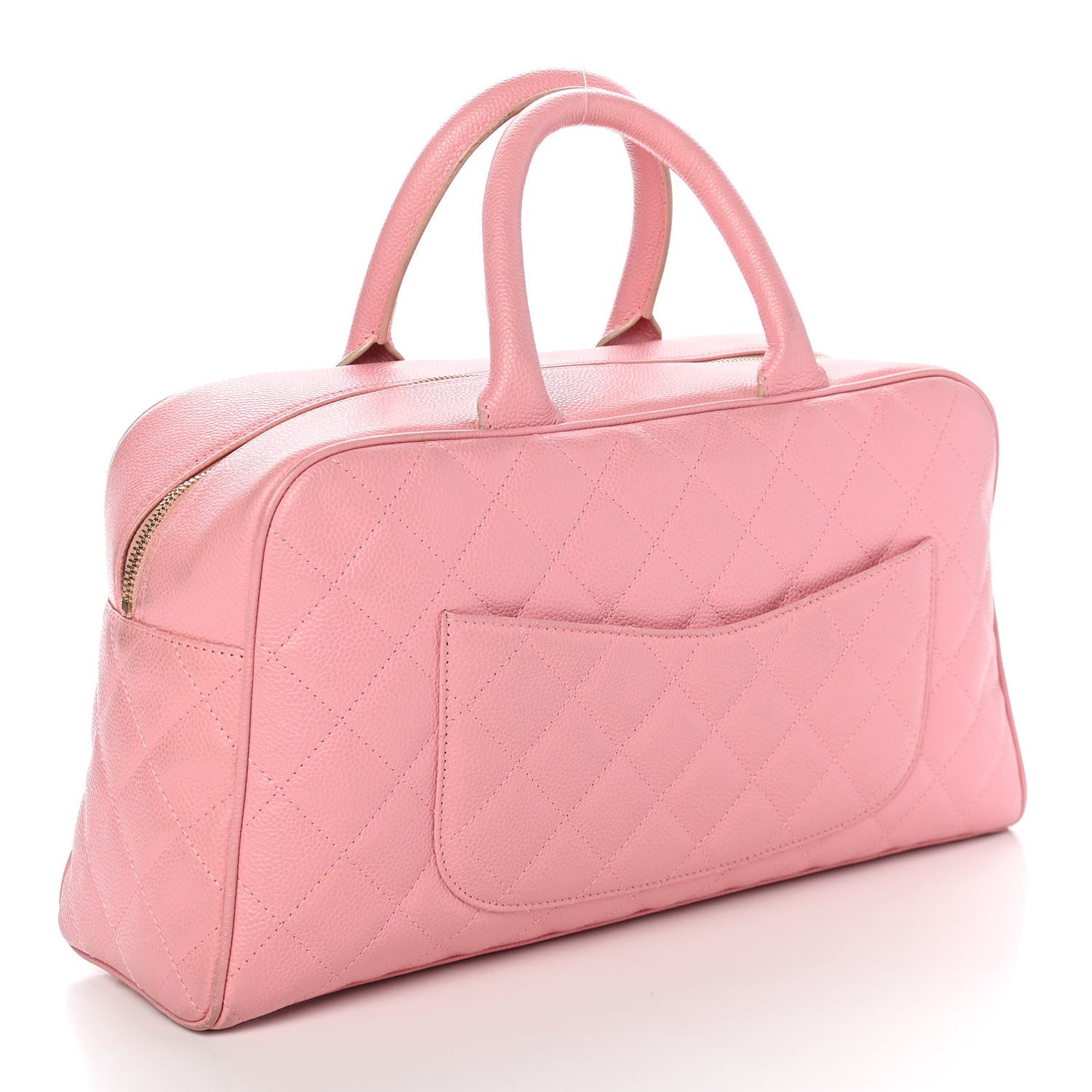 Caviar Quilted Large Bowler Pink