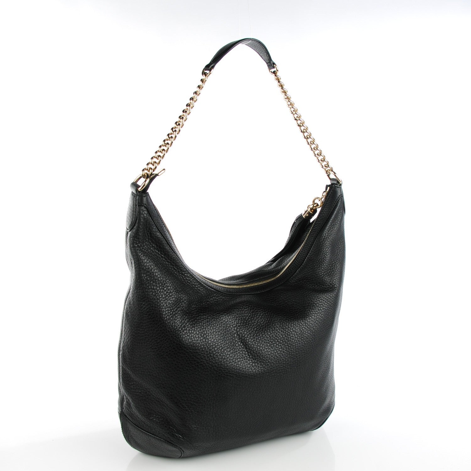 Gucci Pebbled Calfskin Medium Soho Chain Hobo Black 3 of 7