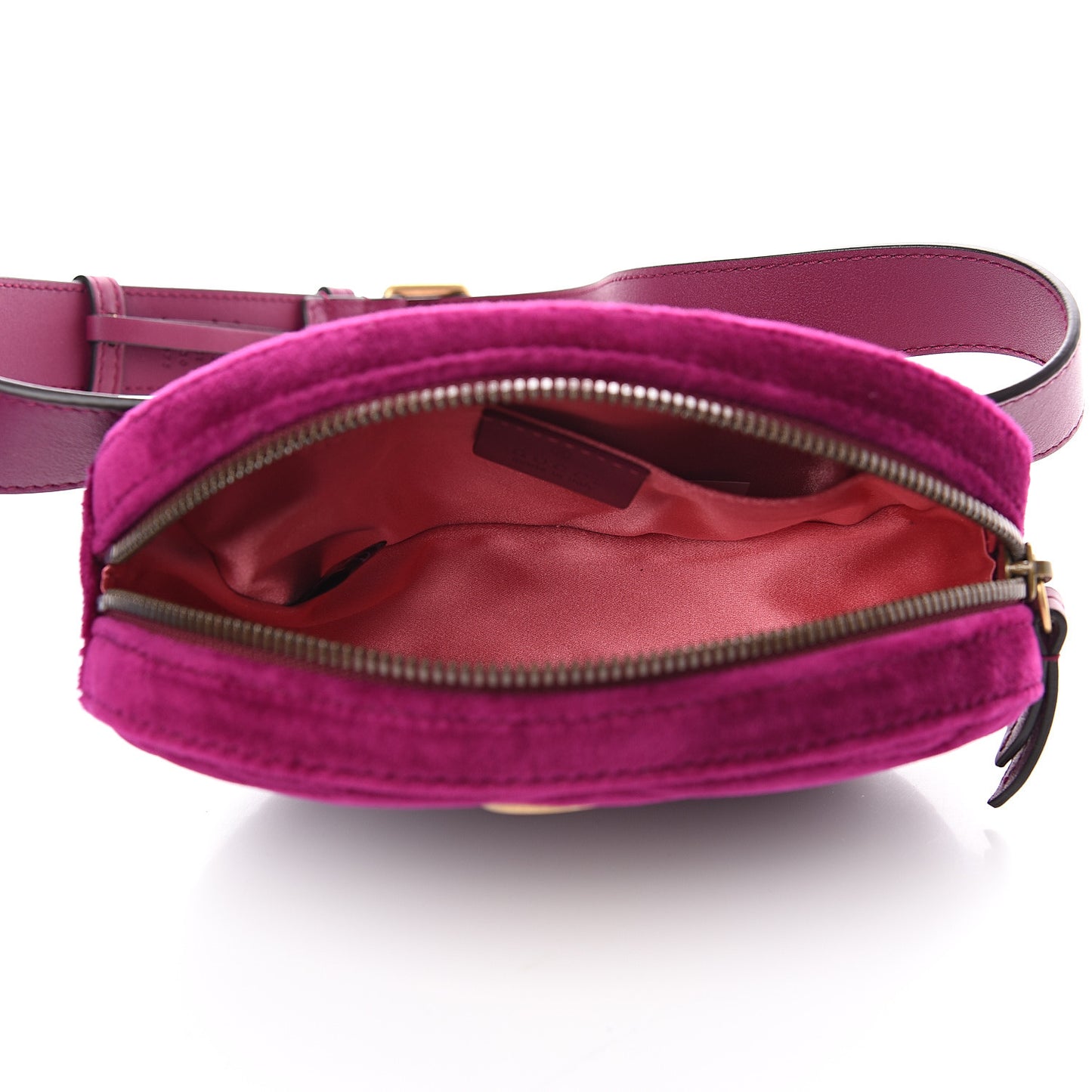 Velvet Matelasse GG Marmont Belt Bag 75 30 Fuchsia Violet Cyclamen