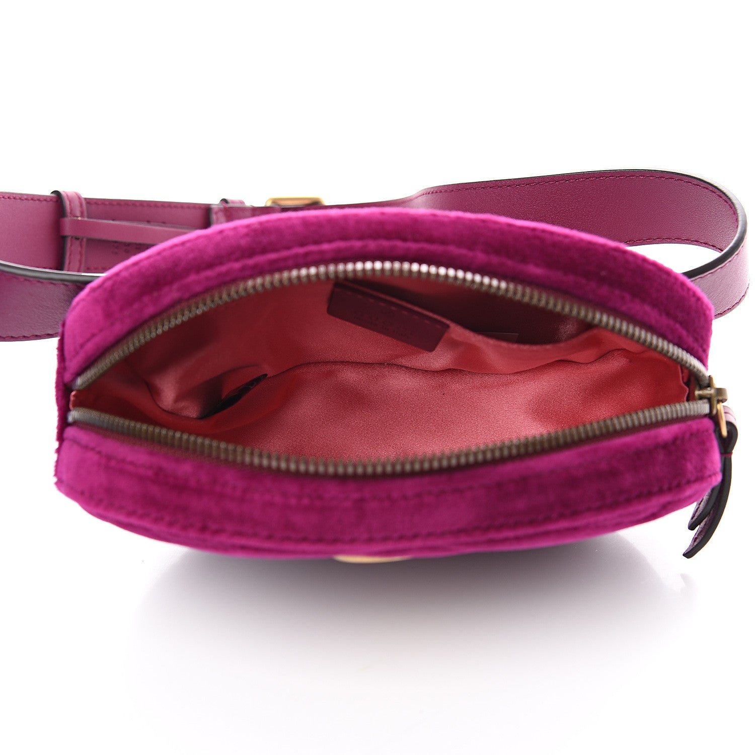 Gucci Velvet Matelasse GG Marmont Belt Bag 75 30 Fuchsia Violet Cyclamen 4 of 7