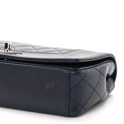 Chanel Sheepskin Quilted Small Vintage Mademoiselle Flap Dark Navy 10 of 11