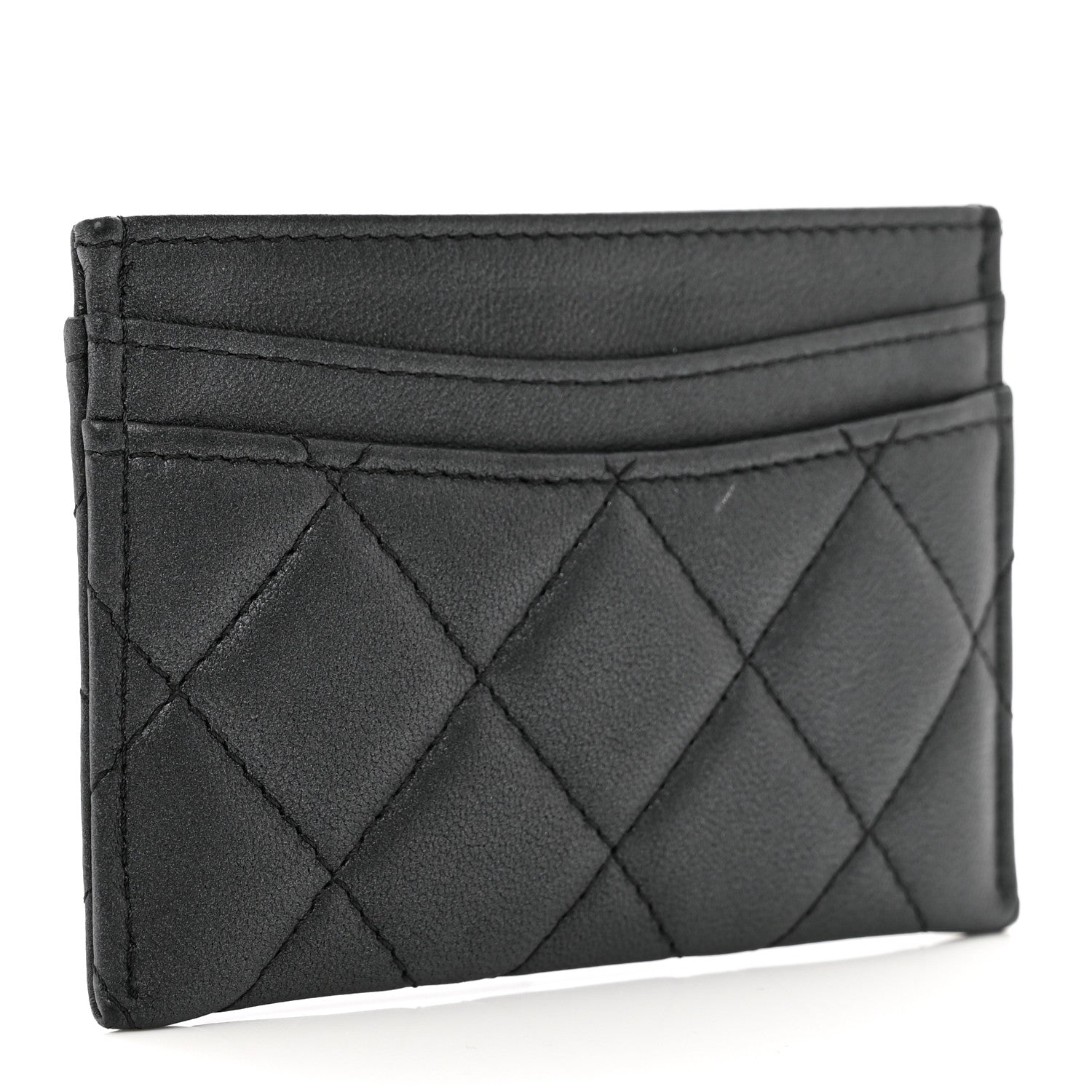Chanel Pearly Lambskin Quilted Card Holder So Black 3 of 8