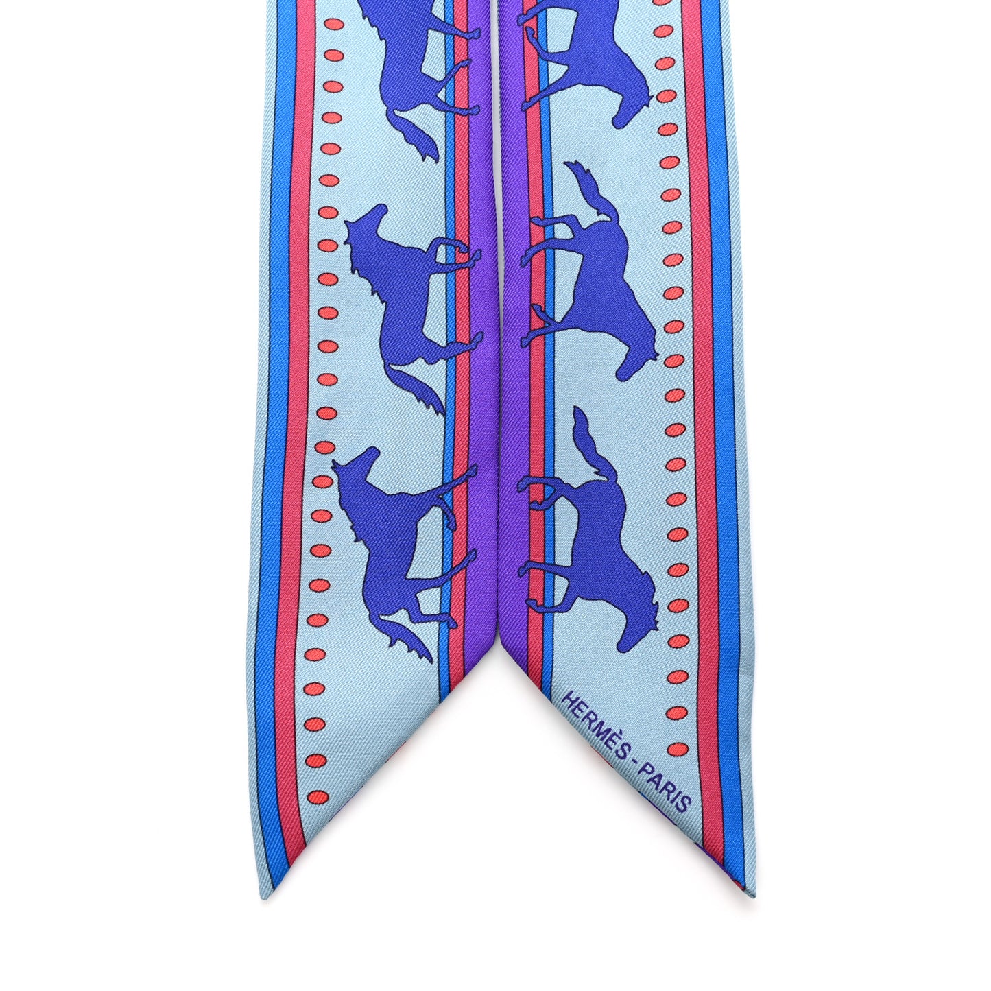 Silk Sequences Twilly Scarf Bleu Glacier