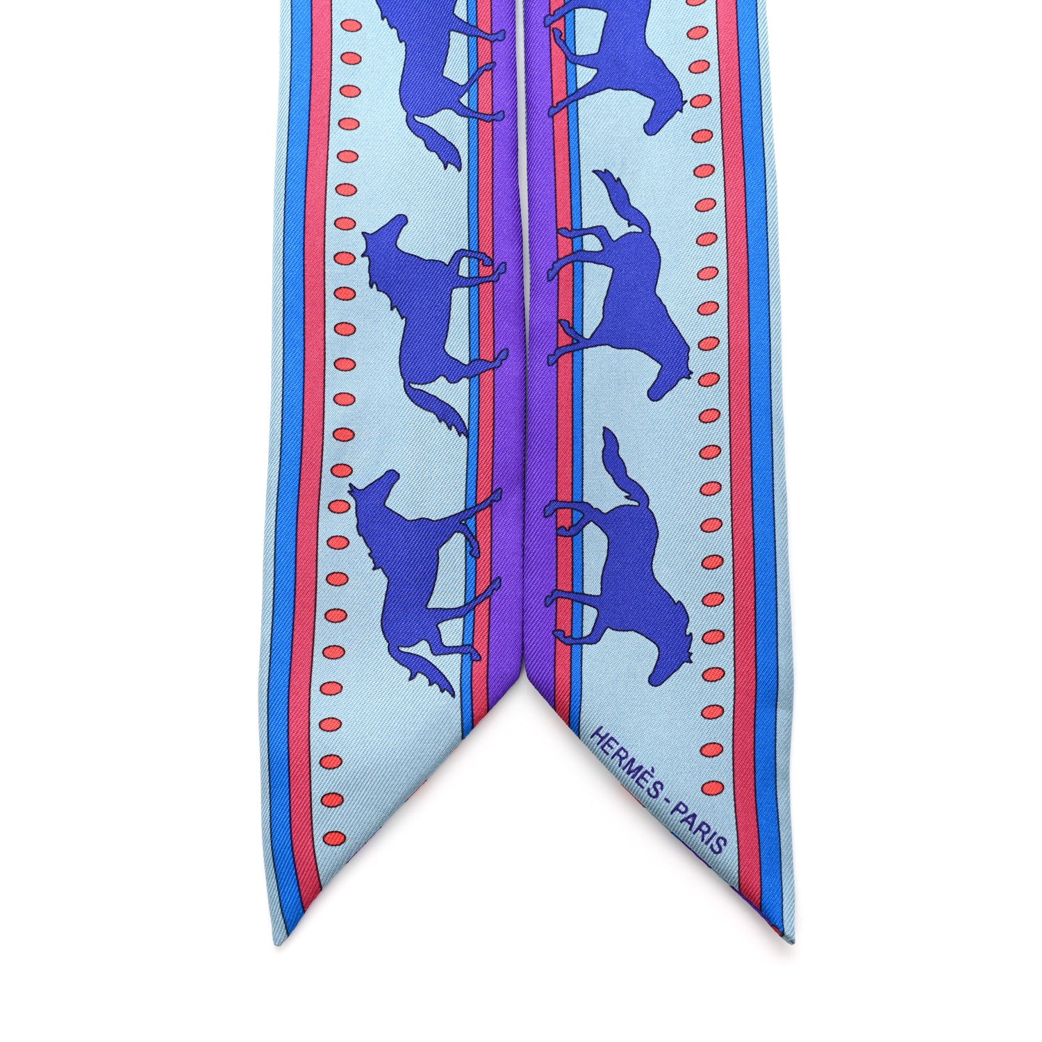 Hermes Silk Sequences Twilly Scarf Bleu Glacier 2 of 4