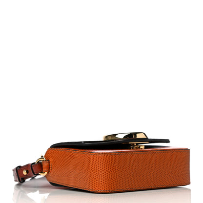 Chloe Calfskin Crocodile Embossed Mini C Double Carry Woodsy Green Chestnut Brown 4 of 14