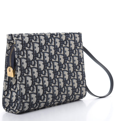 Christian Dior Oblique Zipped Pouch Clutch Blue 3 of 8