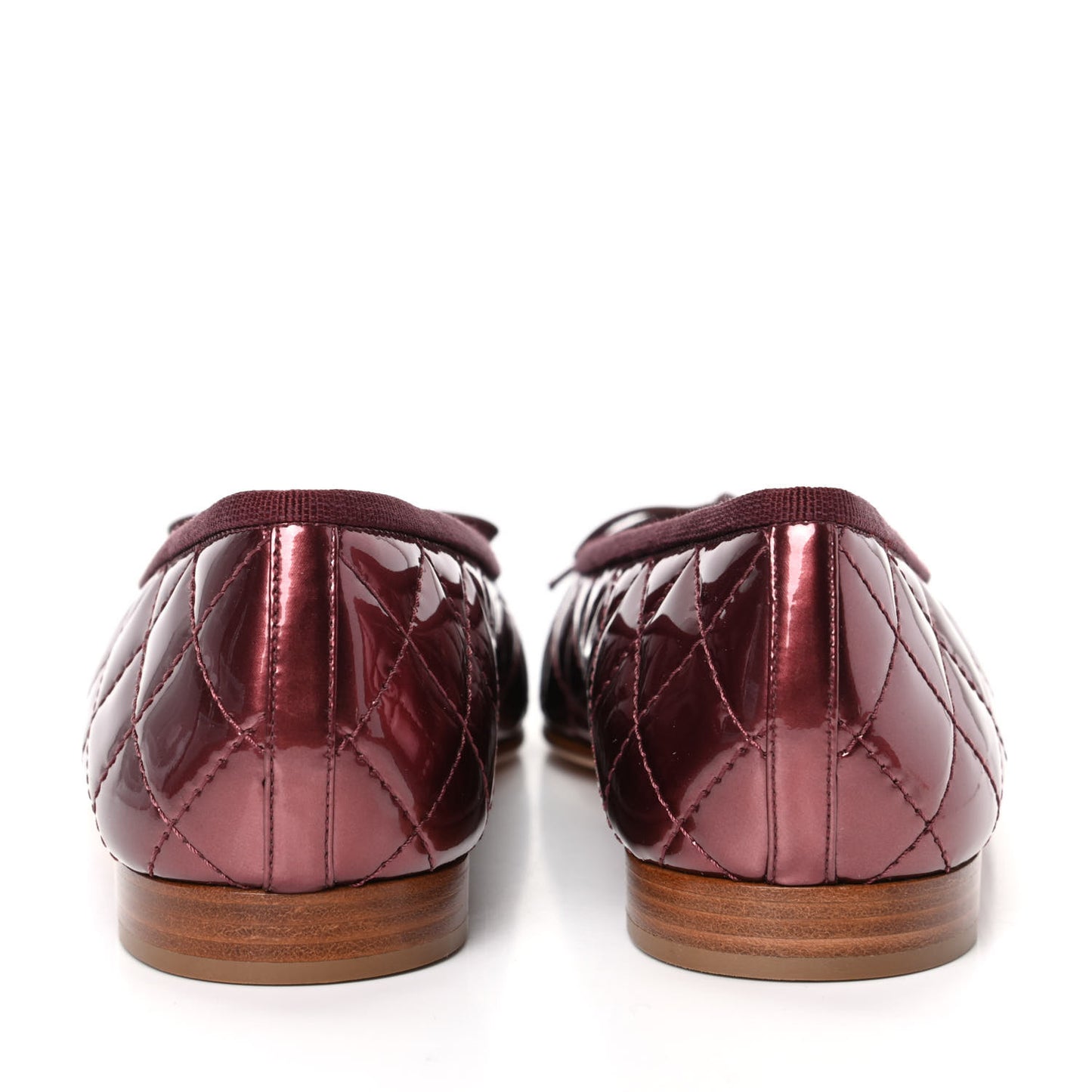 Patent Quilted Cap Toe CC Ballerina Flats 37.5 Rose Fonce