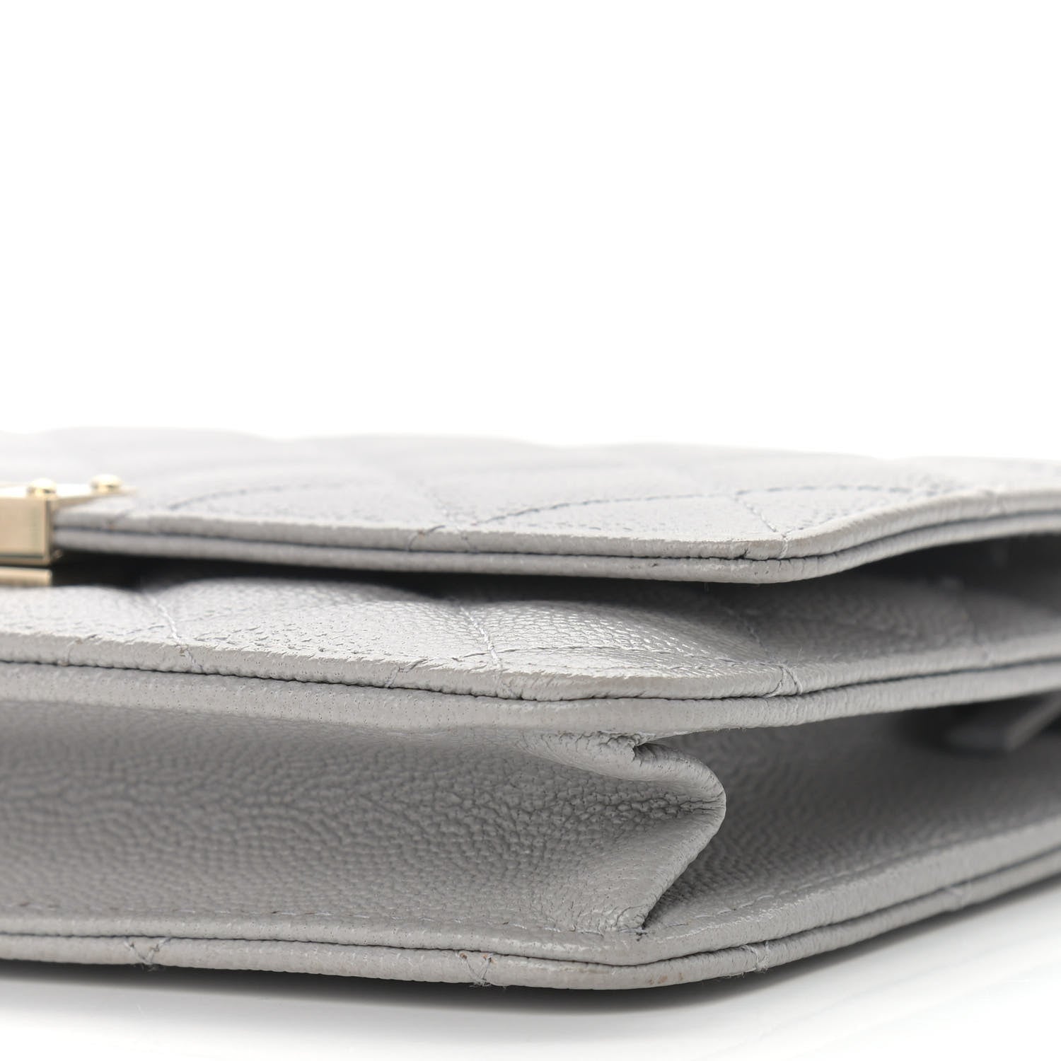 Chanel Caviar Quilted Golden Class Wallet On Chain WOC Gray 10 of 12