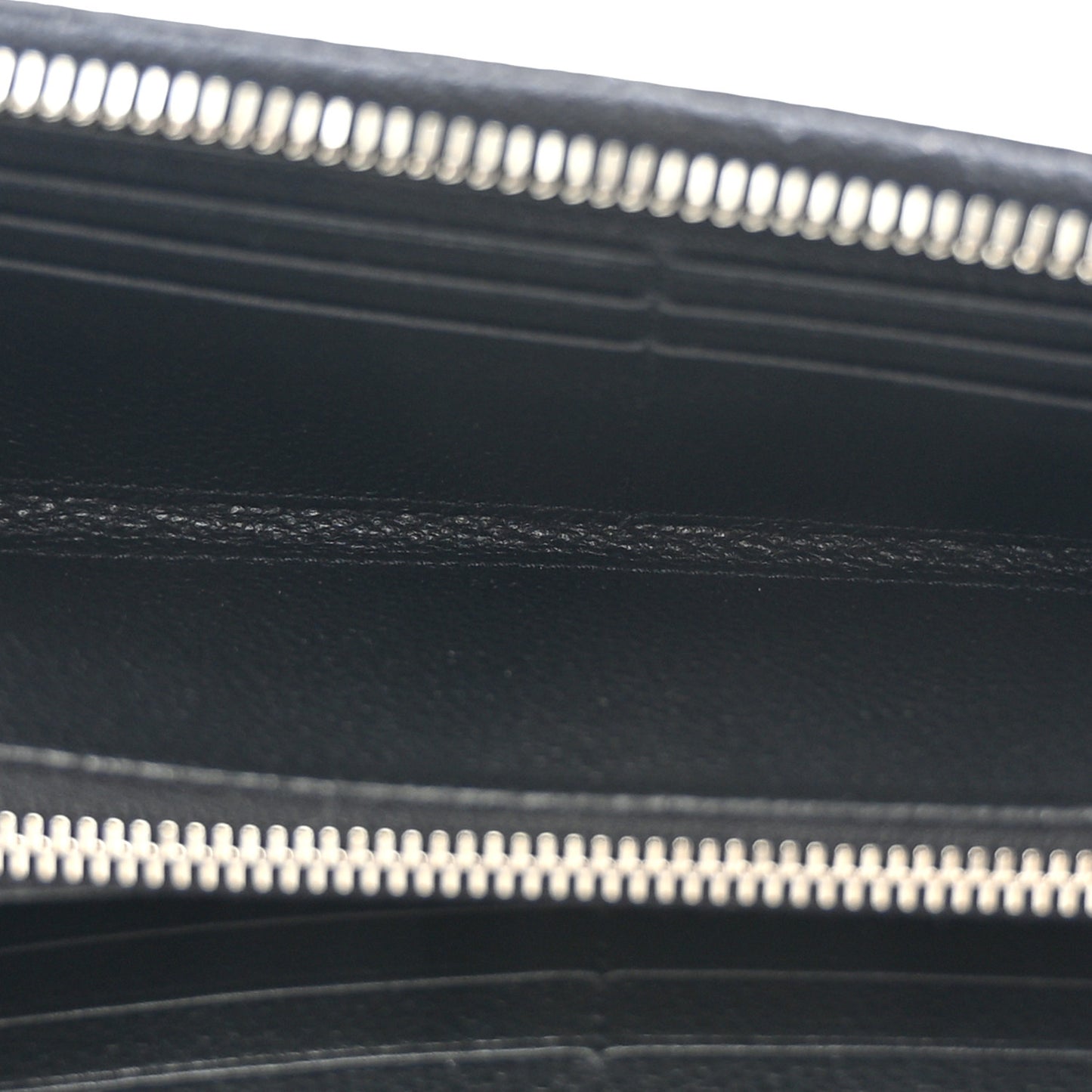 Grained Calfskin Rive Gauche Zip Around Wallet Black