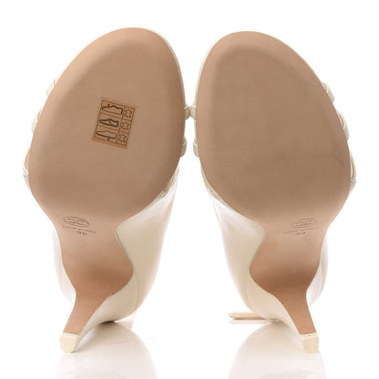 Chanel Lambskin Pearl Open Toe Caged Ankle Boots 38 Ivory 10 of 22