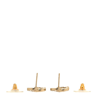 Chanel Crystal Mini Timeless CC Earrings Light Gold 3 of 5