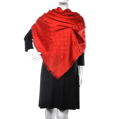 Louis Vuitton Silk Wool Monogram Shawl Pomme D'Amour 2 of 5