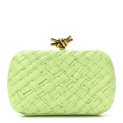 Bottega Veneta Nappa Pleated Intrecciato Knot Clutch Seafoam 1 of 11