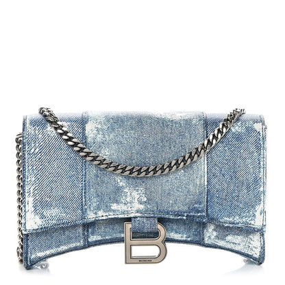 Balenciaga Nappa Denim Printed Hourglass Chain Bag Denim Blue 1 of 13