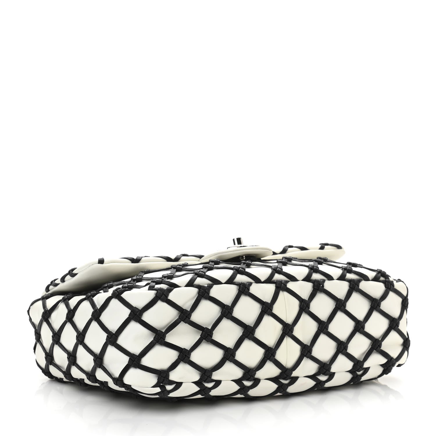 Chanel Lambskin Jumbo Canebiers Net Flap White 4 of 11