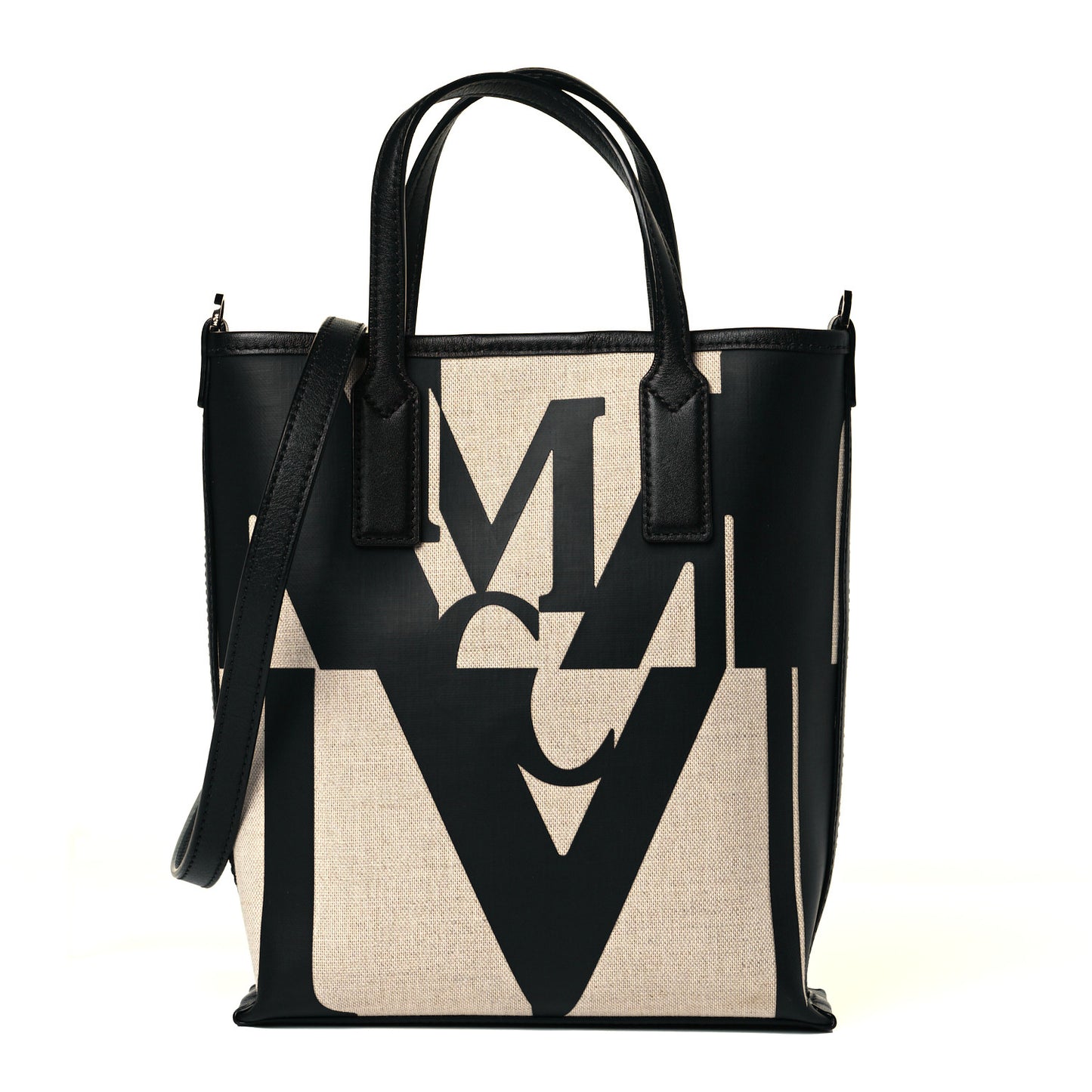 Canvas Glitch Logo Shopper Tote Black White