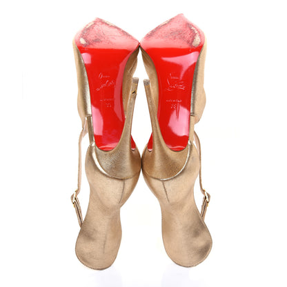 Christian Louboutin Nappa Verve Marlenarock 100 Pumps 39 Gold 5 of 7