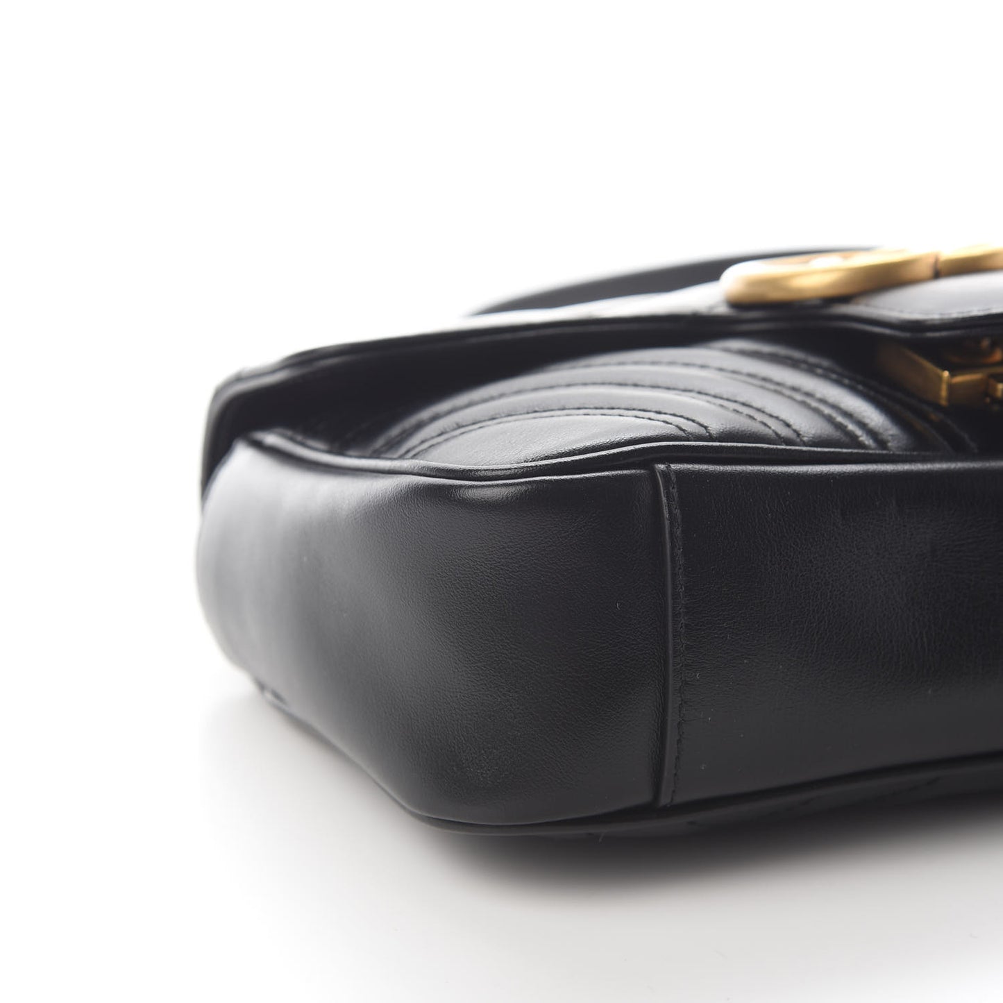 Calfskin Matelasse Mini GG Marmont Shoulder Bag Black