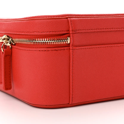 Chanel Caviar Quilted Large CC Filigree Vanity Case Red 10 of 13