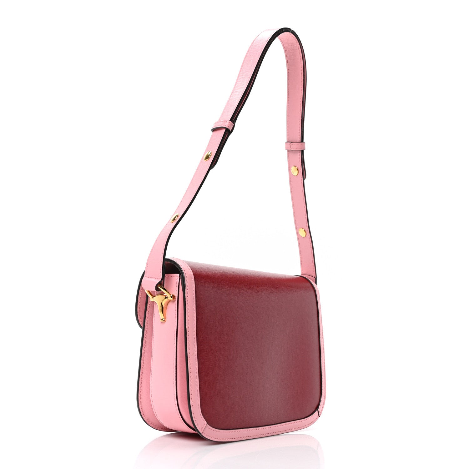 Gucci Azalea Calfskin Horsebit 1955 Shoulder Bag New Cherry Red Wild Rose 3 of 10