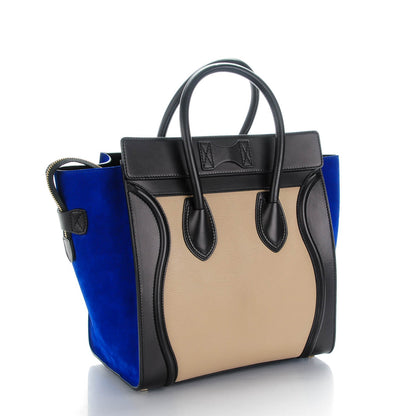 Celine Textured Calfskin Mini Tri-Color Luggage Sand 3 of 8