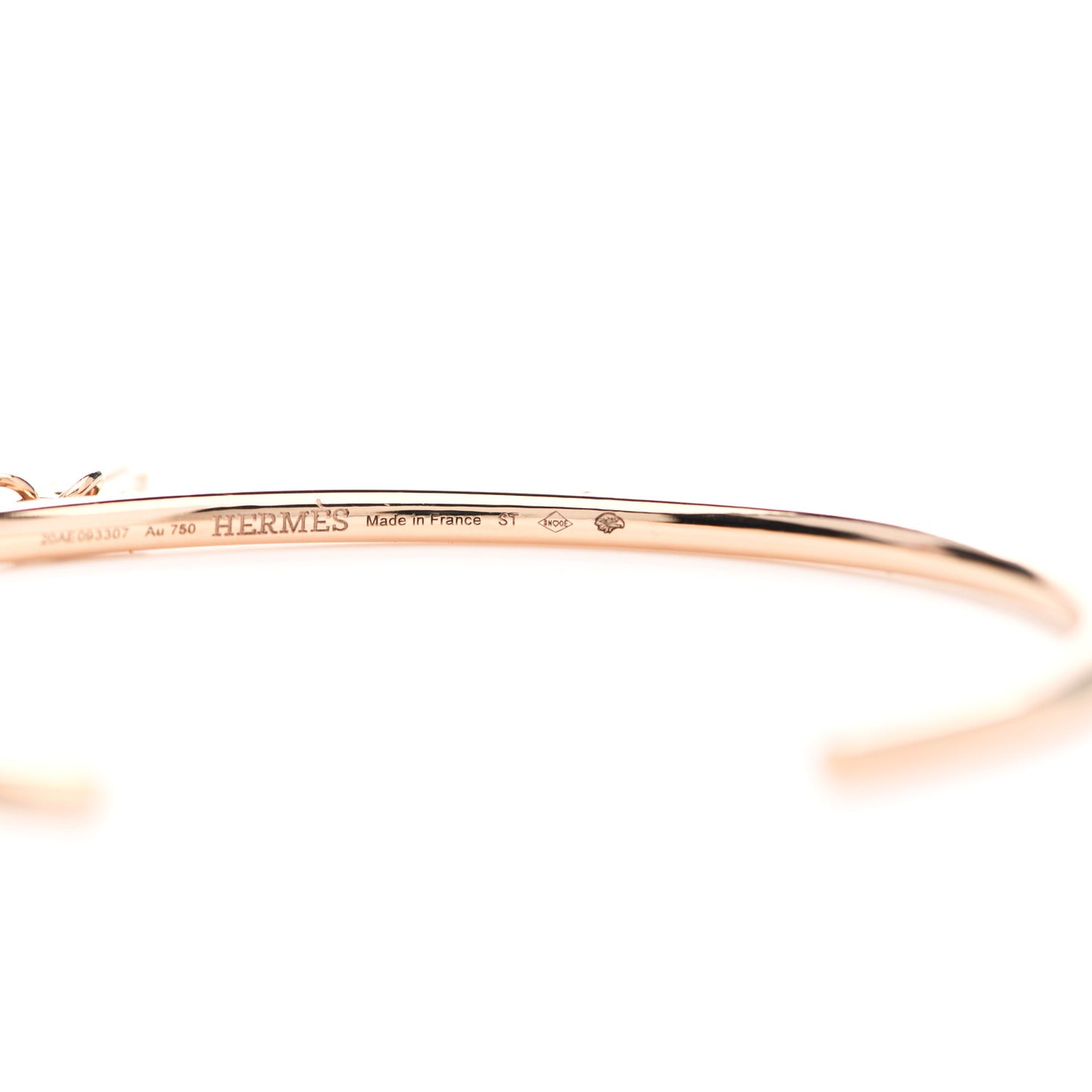 18K Rose Gold TPM Kelly Clochette Cuff Bracelet ST